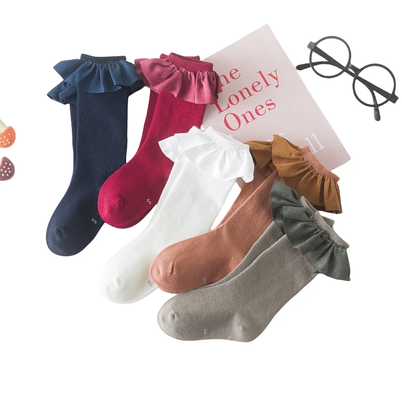 Baby Girls Cotton Knee Socks 1 Pairs cotton socks children socks cotton knee socks