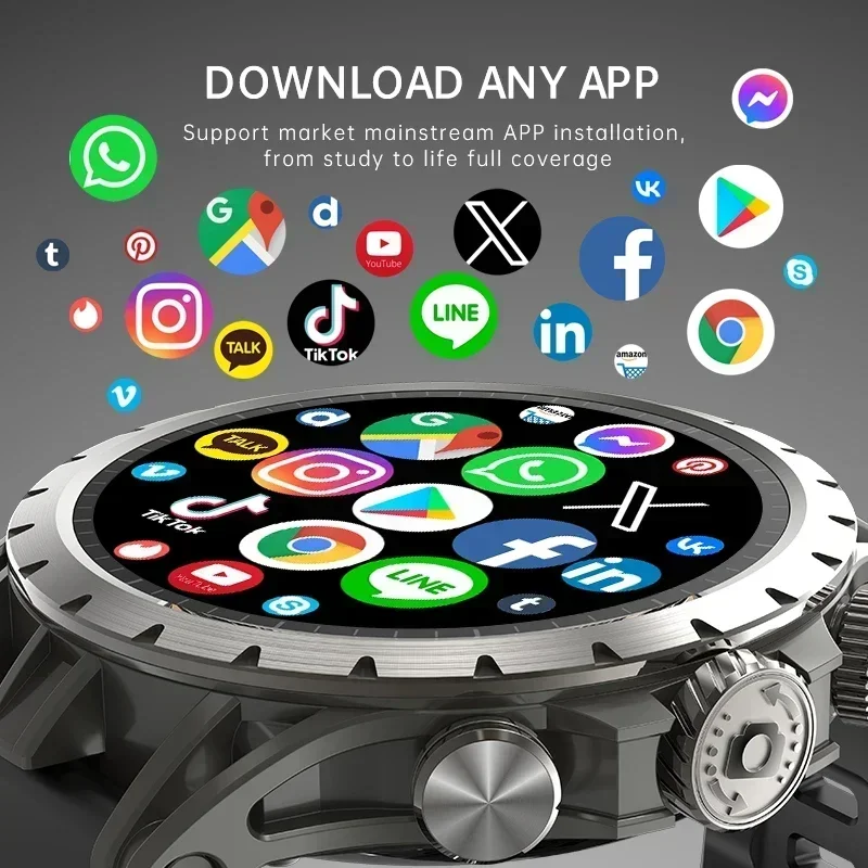 5G Full Netcom Android 9.0 4G Smart Watch 466*466 Amoled 1.43'' Screen Display GPS WIFI HD Video Call 5MP Camera Smartwatch Mans 3
