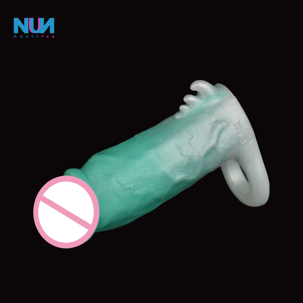 

NUUN Soft Silicone Realistic Penis Sleeve Male Delay Ejaculation Dildo Sheath Cock Extender Enlargement Product For Men Sex Toys