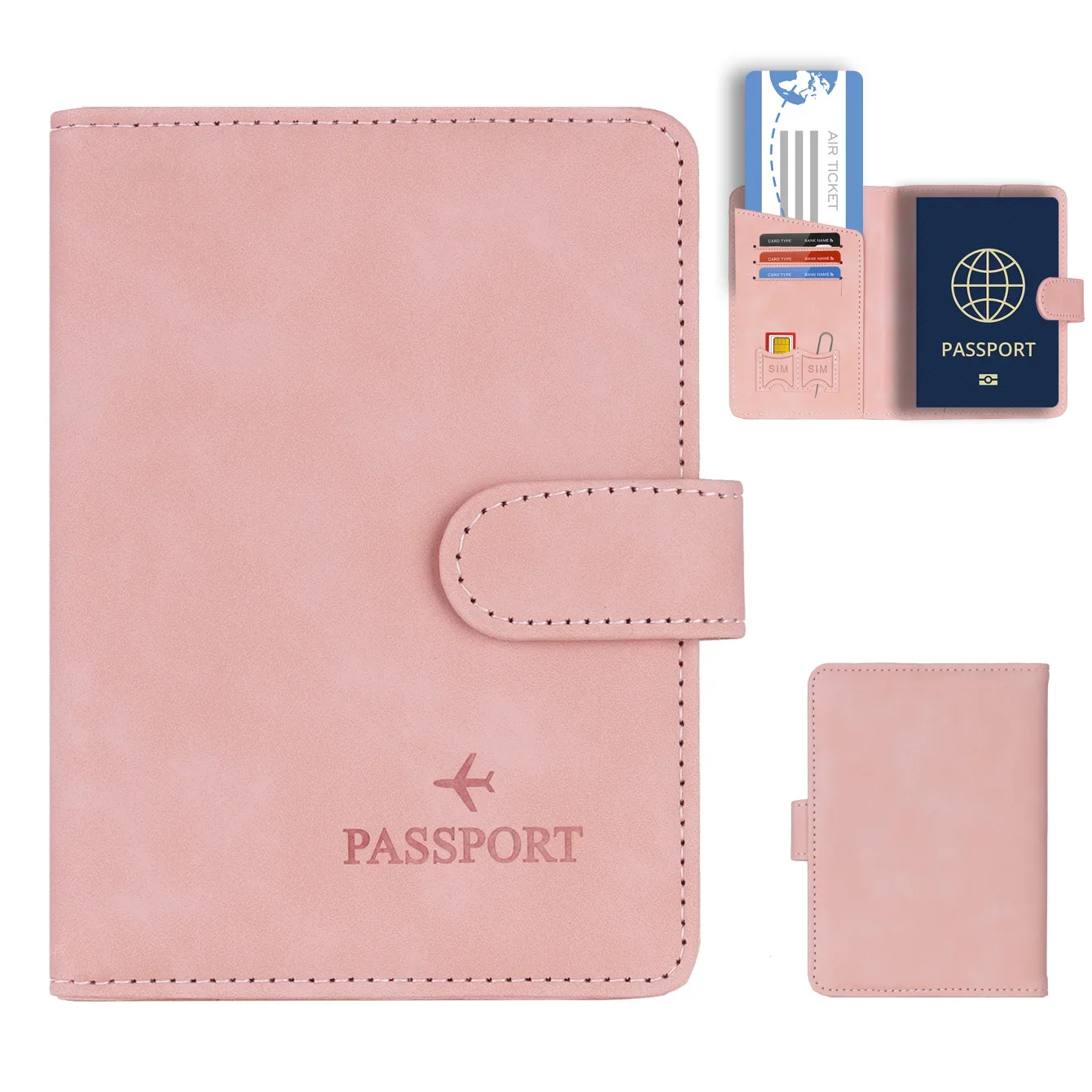 Unisex RFID Blocking Leather Passport Holder Cover Wallet