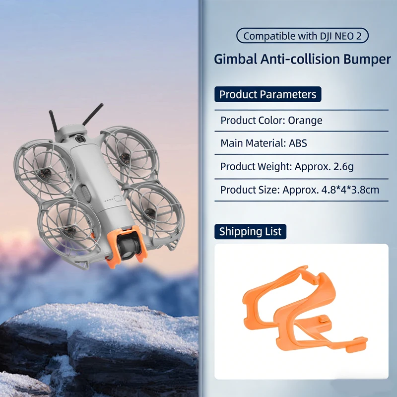 Pare-chocs Protection Drone DJI Neo 2 ABS Orange/Gris