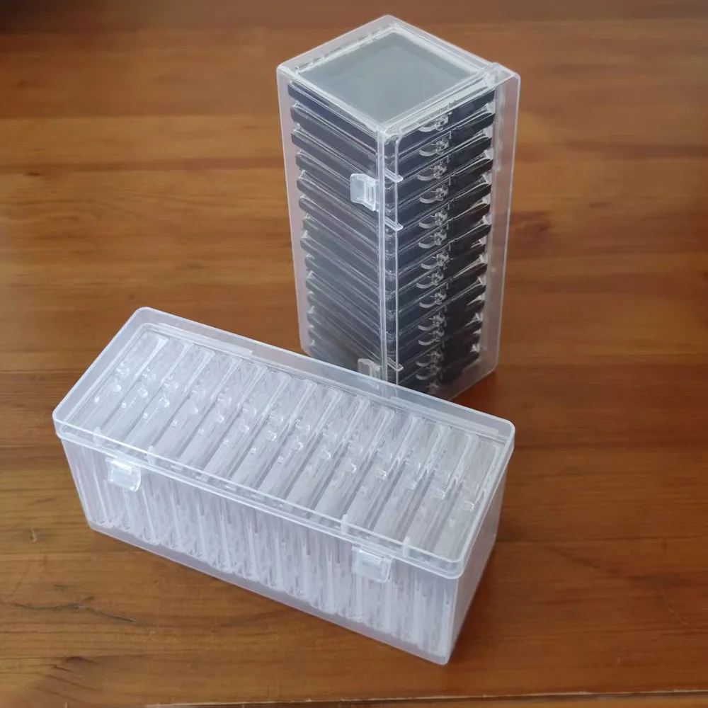 14Pcs Transparent Loose Diamond Storage Box Gemstone Organizer Floatng Specimen Stone Case Gift Package for Gems Zircon IGI GIA