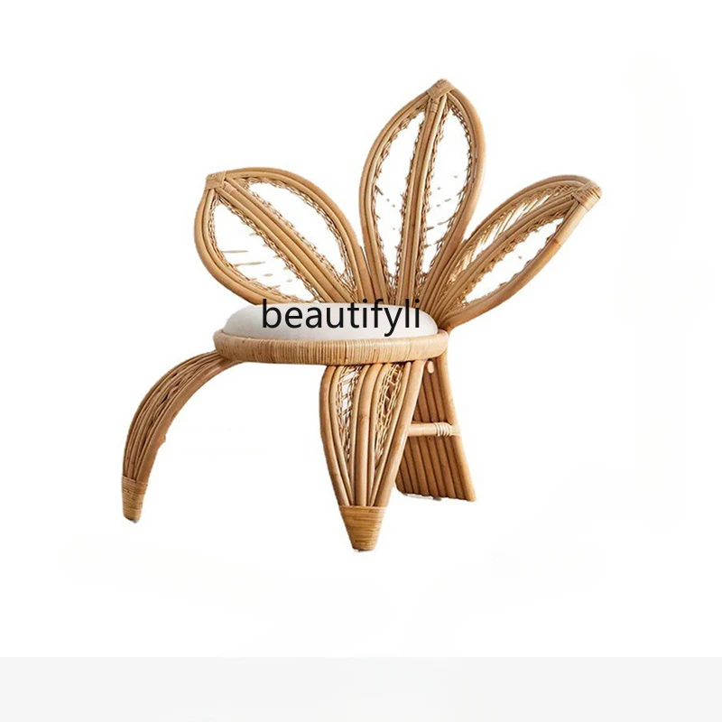 

Real Rattan Rattan Chair Indonesia Natural Woven Cane Chair Household Creative Woven Rattan Flower Chair