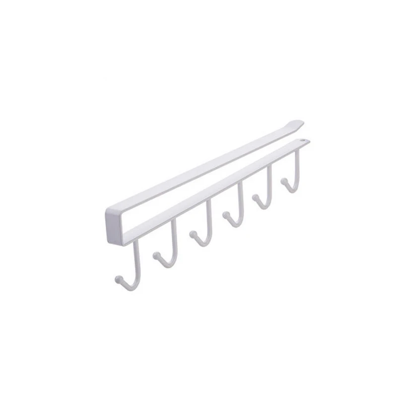 New Kitchen Shelf Rack Storage Clothes Hanging Organizer Cup Holder Glass Mug Holder 6 Hooks Storage Rack Kitchen Accessories 6
