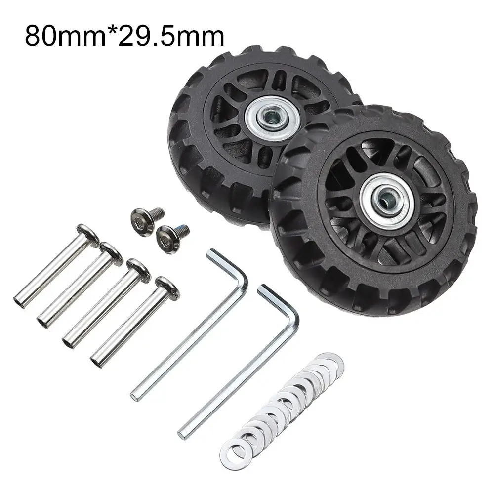 Universal Suitcase Replacement Wheels - Durable Silent Caster Repair Kit with Screws (2-Pack)