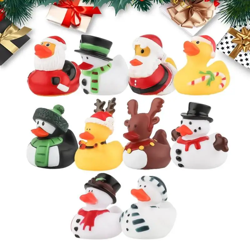 

Christmas Duck 10pcs Colorful Ducks Bath Toy Duck Create A Christmas Mood Multiple Ways To Play For Boys Kids Home Party