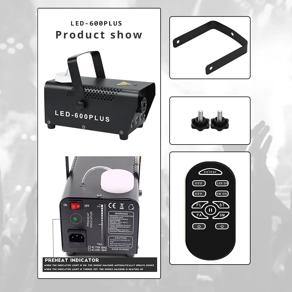 آلة الضباب الأوتوماتيكية لحفلات الديسكو LED-600PLU...