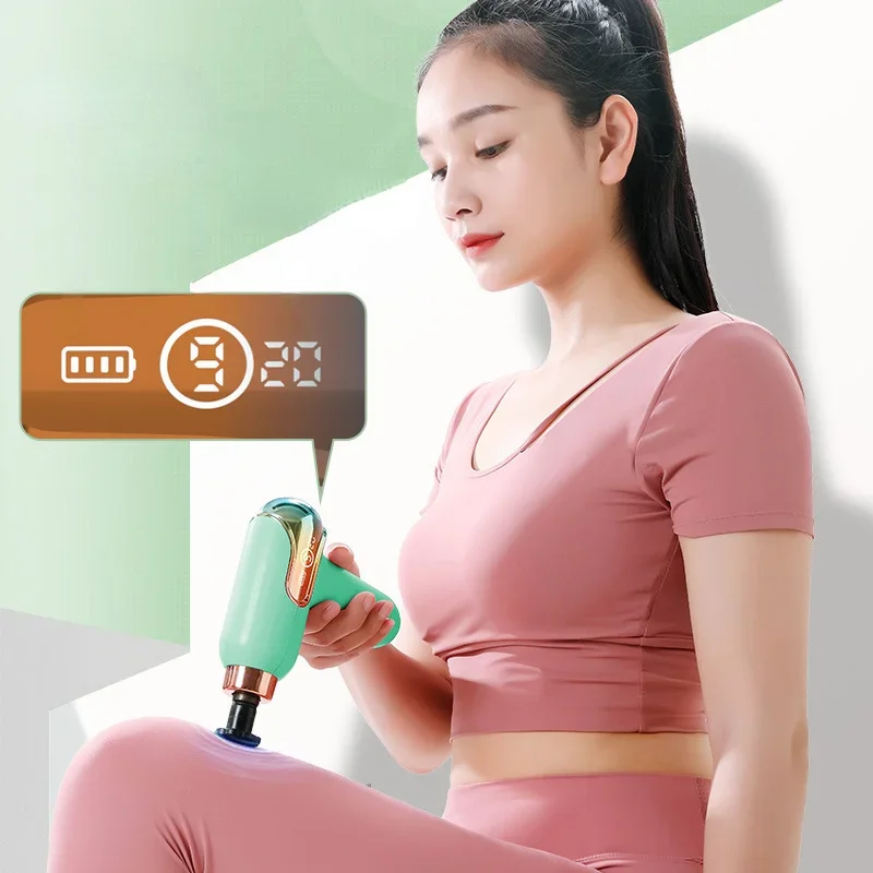 Mini Fascia Gun Deep Tissue Massager Portable Shock Muscle Massage Gun Handheld Full-Body Massager Small Silent Back Massage