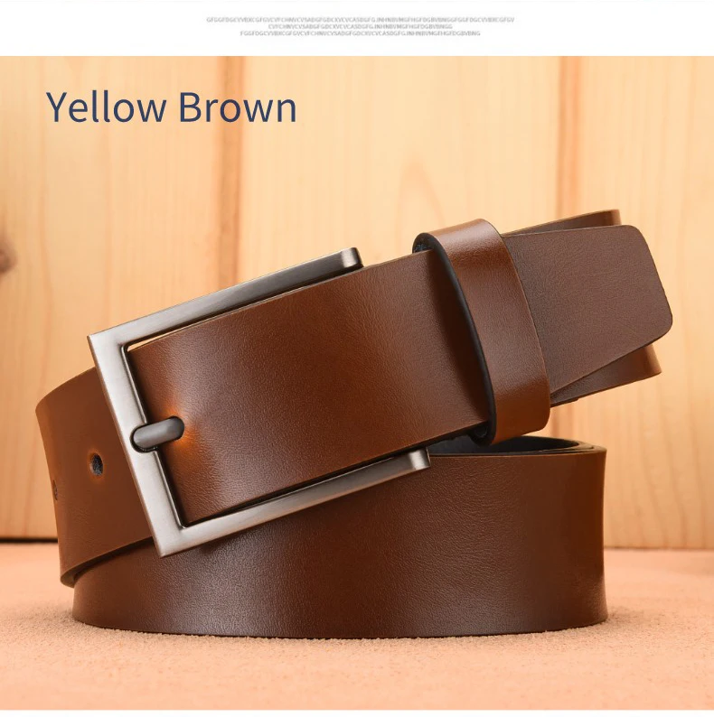 Male Genuine Leather Belts For Men's High Quality Luxury Pin Buckle Jeans Cowskin Casual Belt Business Cowboy Waistband tiger belt