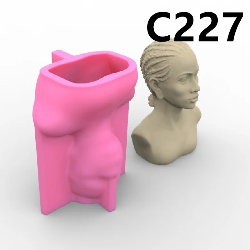Beautiful African Woman Candle Silicone Mold Gypsum Form Carving Art