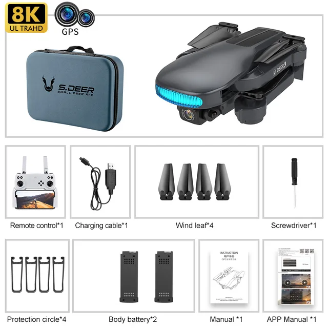 LU3 Drone 8k Profesional GPS Positioning Drone Brushless Motor Quadcopter 8K HD Aerial Photography RC Dron Airplane Toy 1