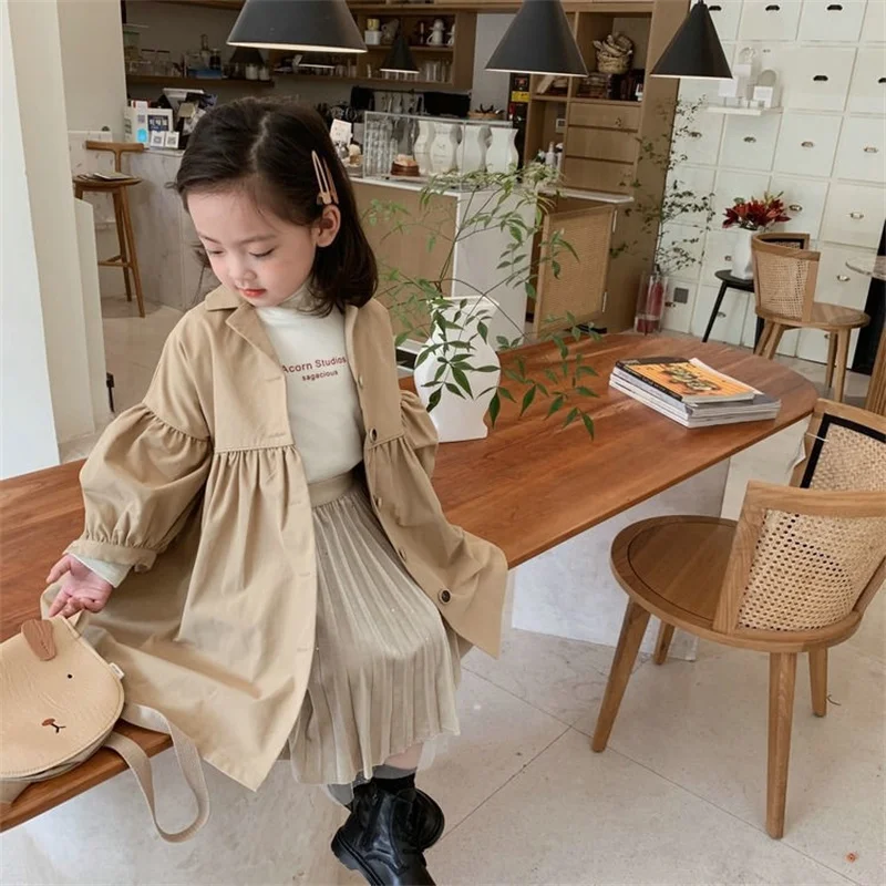 Fashion Children Windbreaker Spring Autumn Korean Trench Kids Girls Khaki Trench Coat Outerwear Princess Outer Clothing kids jacket,girls trench coats,children raincoats