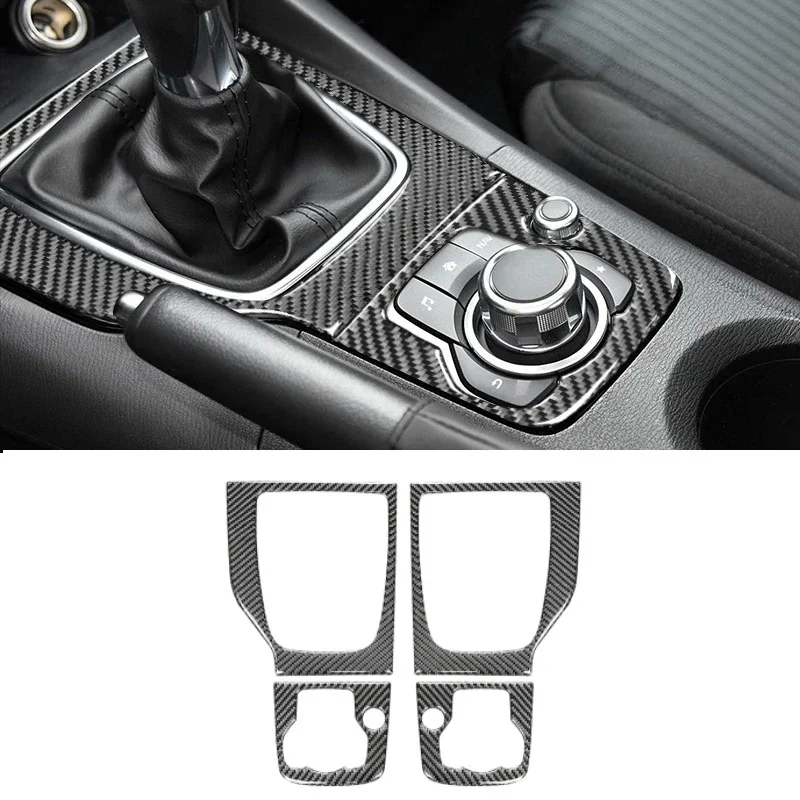 

For Mazda 3 Axela 2014-2019 Car Gear Panel Decor Carbon Fiber 3D Sticker Cover Trim Strip Inside Auto Interior Accessories