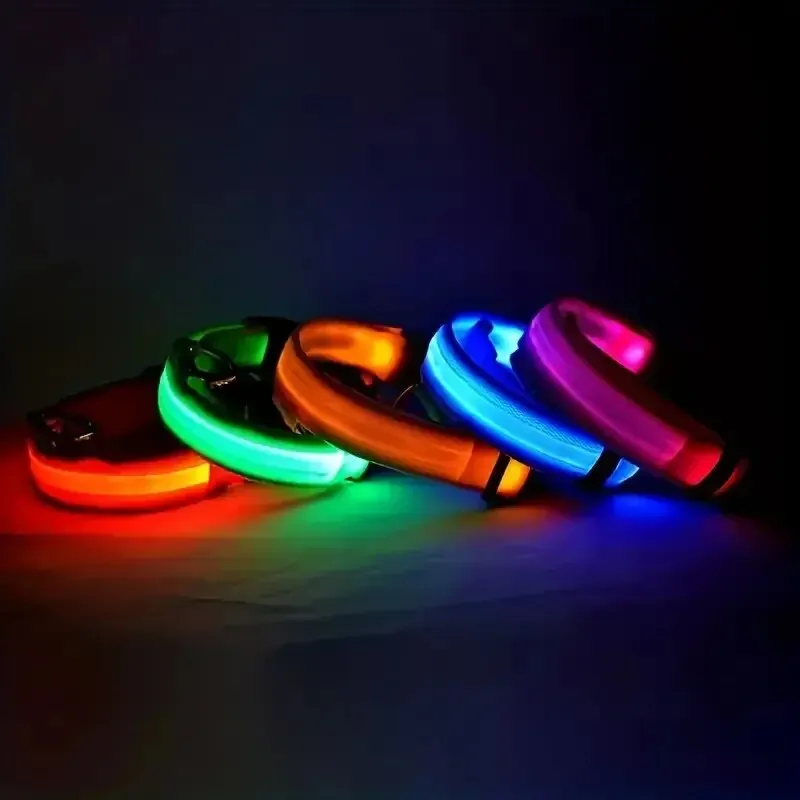 Luminous LED Night Safety Glow Dog Leash and Collar