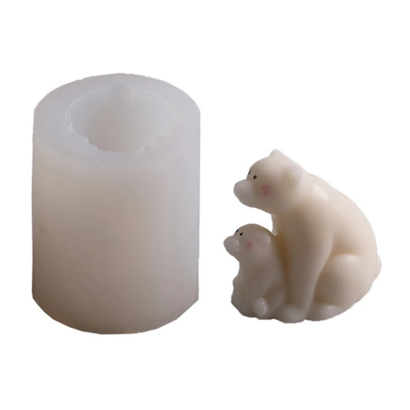 Y4QE 3D Bear Epoxy Resin Mold DIY Crafts Ornaments Soap Silicone Mould