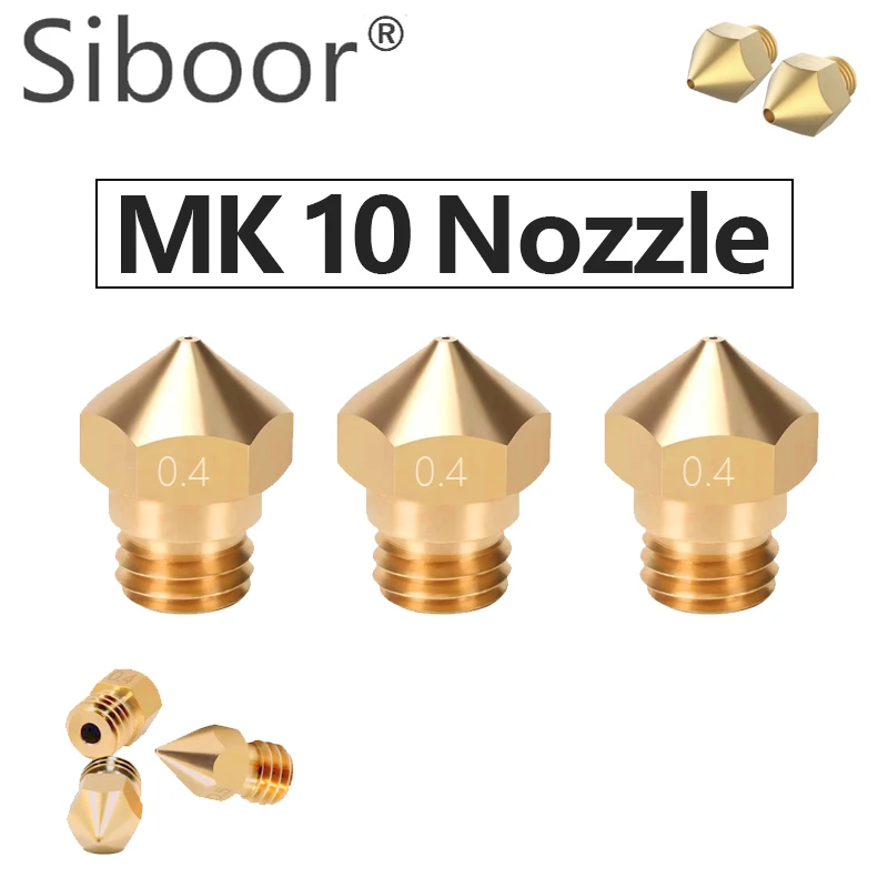 printer motor Nozzle Brass MK10 Nozzle 0.2mm 0.4mm 0.6mm 0.8mm 1.0mm Copper M7 Thread Nozzles For Extrusion Filament 3D Printers Parts 1.75mm the print head