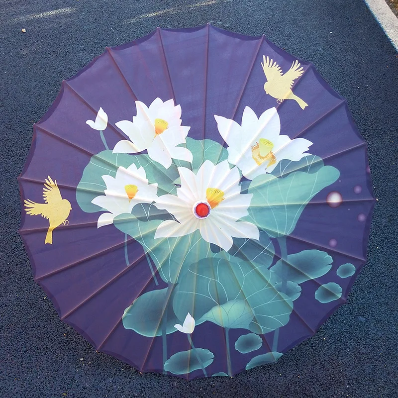 84cm Vintage Chinese Silk Cloth Japan Cherry Blossoms Umbrella Home Hotel Ceiling Decor Anime Festival Props