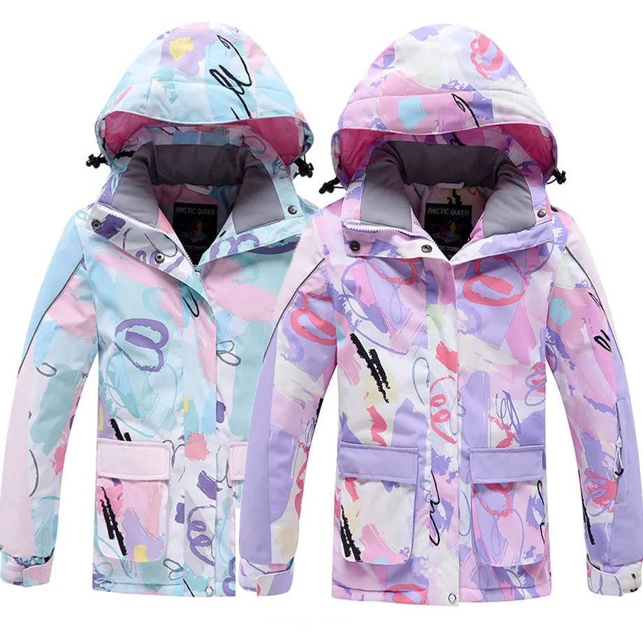 Children's Ski Suit For Girls Winter Outdoor Windproof Waterproof Warm and Thickened Girls' Skiing Snowboard Ski Suit