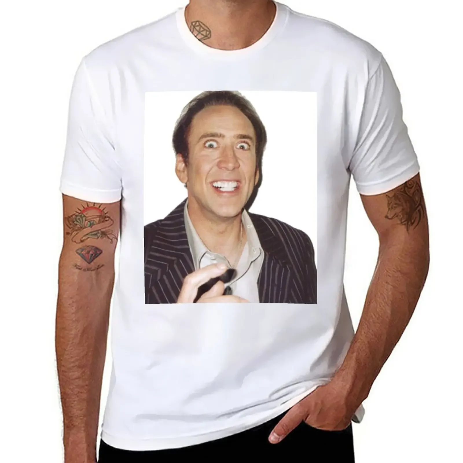

Nicolas Cage T-Shirt plus sizes customs mens white t shirts