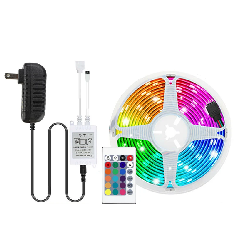 12v led strip lights rgb 5050 2835 60leds m 5m roll ir remote control