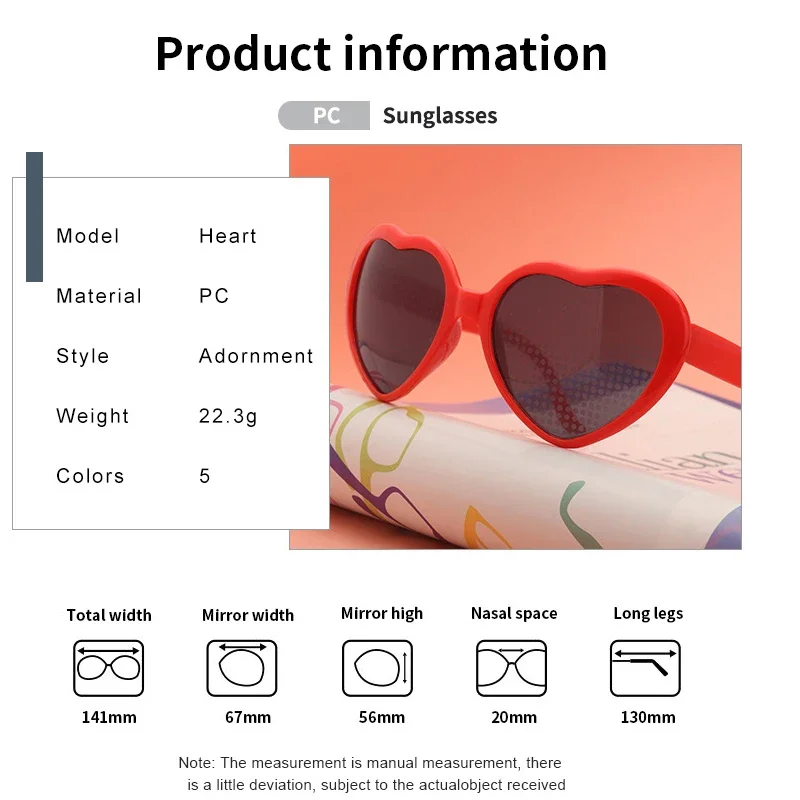 Women Fashion Heart Shaped Effects Glasses Watch Lights Change To Heart Shape At Night Diffraction Glasses Female Sunglasses