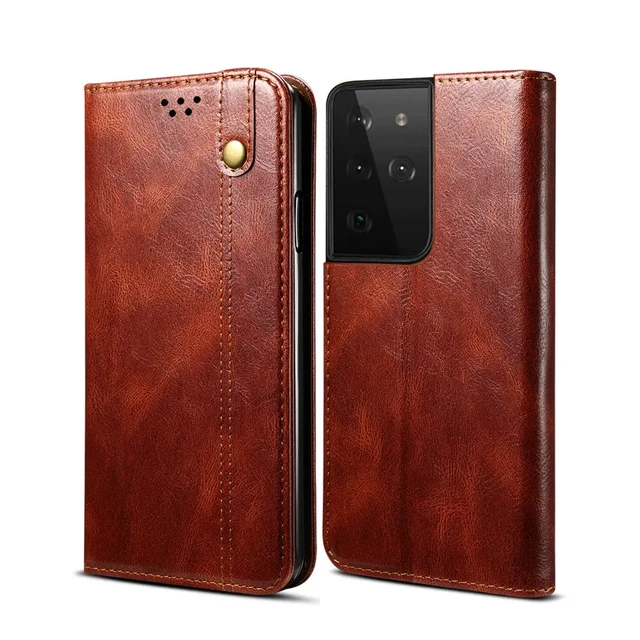 Coveron Samsung Galaxy S20 Wallet Case RFID Blocking Vegan Leather Card Holder Phone Cover - Carryall Series, Brown