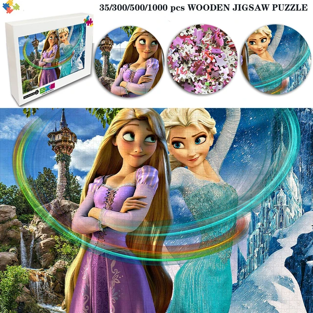 Disney Enchanted Rapunzel Princess Elsa Jigsaw Wooden Puzzles Toys Jigsaw  Puzzle 35/300/500/1000 Pieces Educational Toys Game - AliExpress