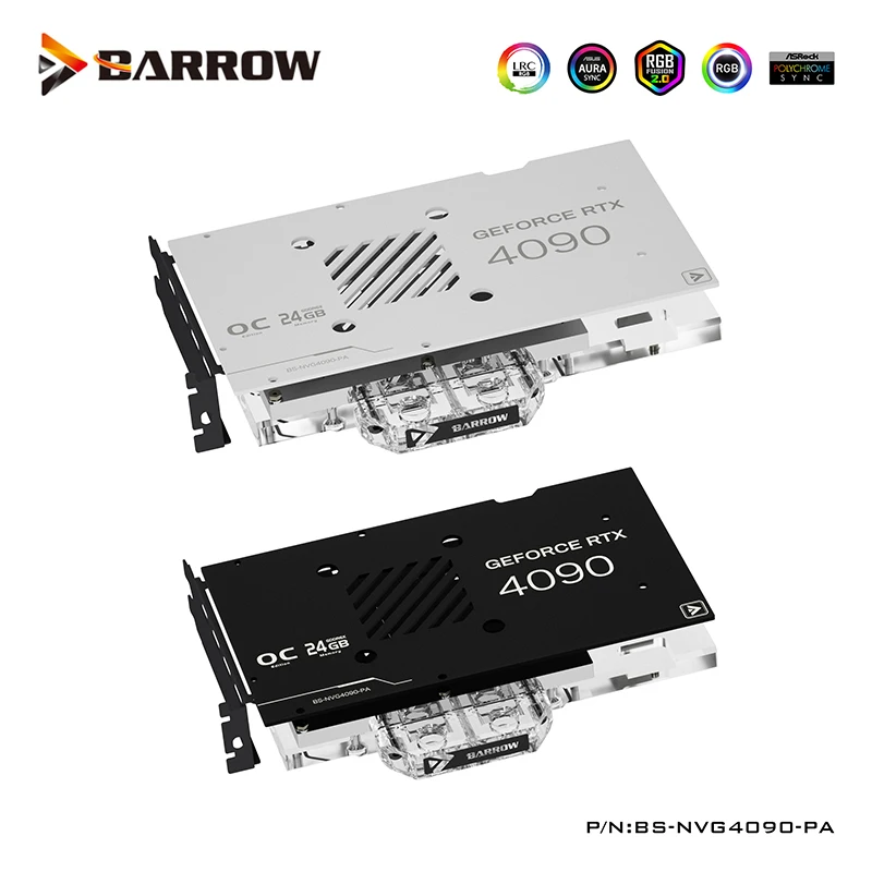 Barrow Gpu Water Block Serve Per Nvidia Rtx 4090 (Fe) Edition Dispositivo Di Raffreddamento Della Scheda Grafica Con Backplate,5V 3Pin,Bs-Nvg4090-Pa