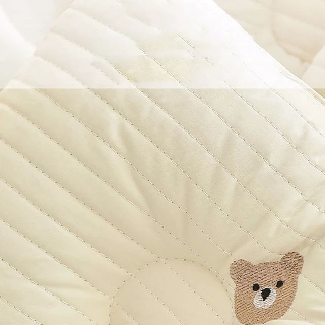 Quilted Baby Head Pillow Embroidery Pattern Soft Breathable Stroller Neck Pillow Travel Pillow for Toddlers W3JF 3