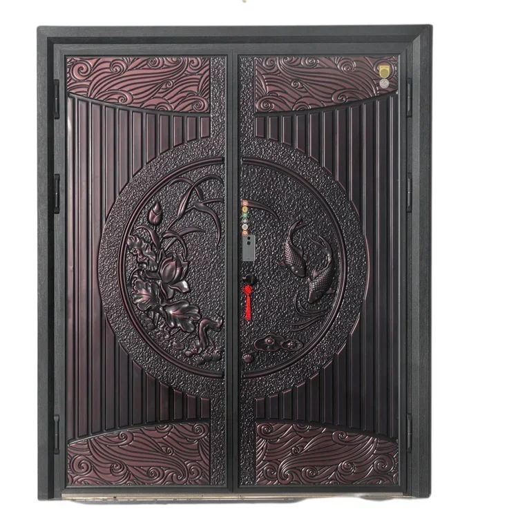 Modern Style Carved Cast Aluminum Explosion Proof Armored Security Doors