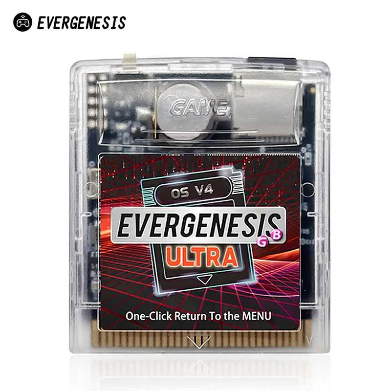 EVERGENESIS Game Boy Color Flash Card OS V4 Edition, 2000 in 1 Game Cartridge for GBC GBP GBA SP Game Console with 4G TF Card