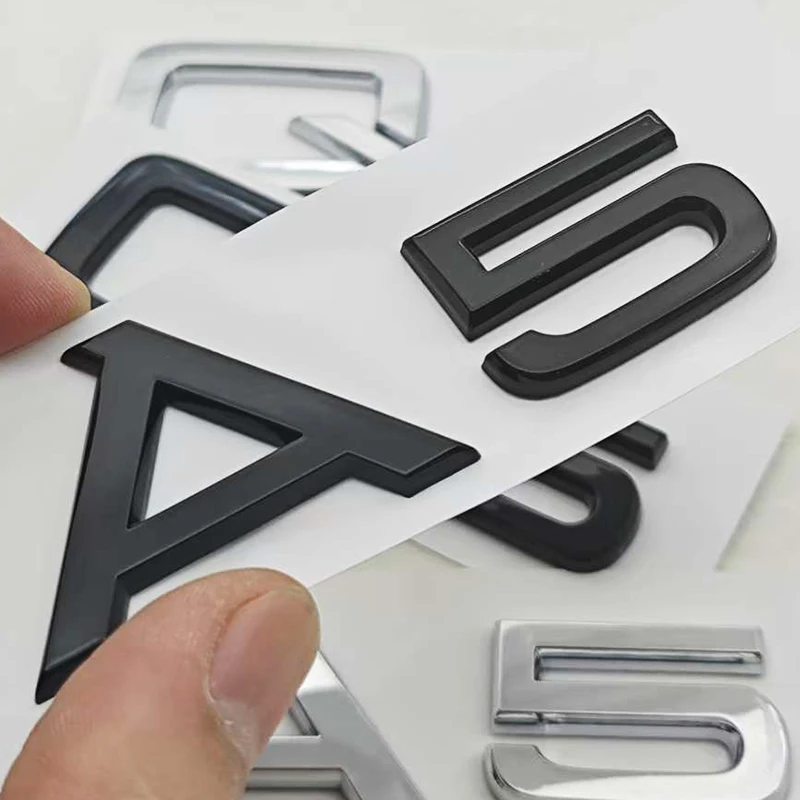 3D ABS 자동차 문자 로고 A5 Q5 리어 트렁크 배지 스티커 엠블럼 데칼 아우디 Q5 A5 자동차 테일 액세서리