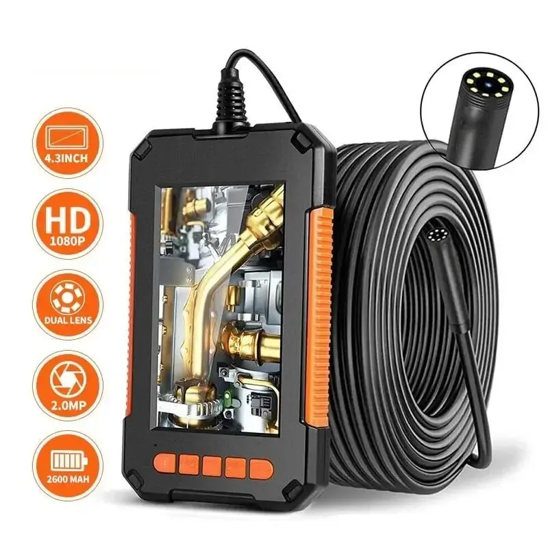 Industrial Endoscope Camera 1080P 4.3 "Single Lens HD1080P Car Inspection Borescope IP68 Waterproof Sewer Camera With HD LED