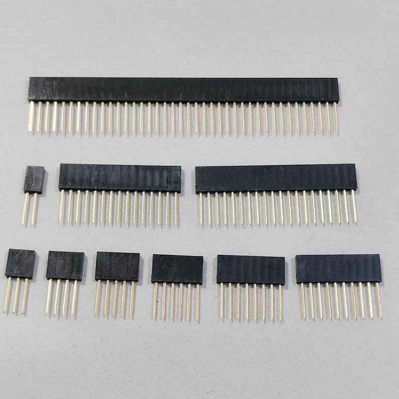 10PCS 2.54mm 피치 스트레이트 핀 연장형 11mm 핀 암 헤더 커넥터 1x2/3/4/5/6/8/10/15/20/40핀 단일 행 PCB 소켓