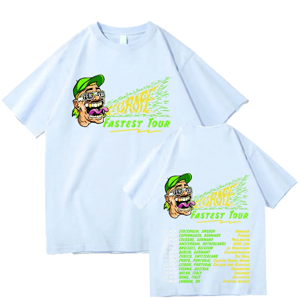 Feid Ferxxo Tour 2025 T-shirts Rapper Tshirts Short Sleeve Hiphop TShirts Unisex Y2K Tshirt High Quality Cotton Women Men Tops 5