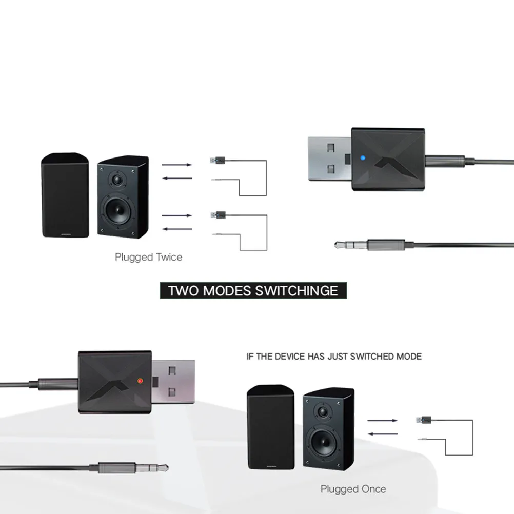 USB 5.0 송신기 수신기 2-in-1 휴대용 경량 무선 오디오 어댑터 헤드폰 스피커와 호환 가능