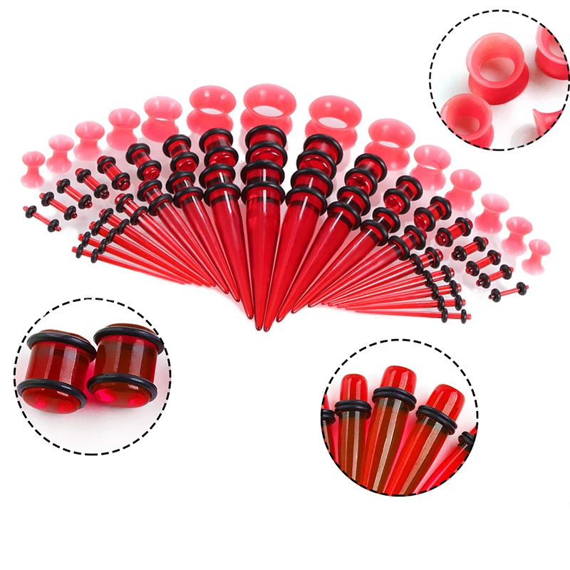 Piercing Jewelry 50pcs Acrylic Spike Ear Gauges Set Cone-shaped Ear Stretchers for Cartilage Piercing Punk Goth Body Jewelry