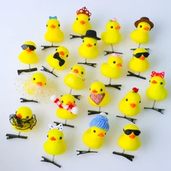 10/20/50/100Pcs/Lot Cartoon Funny Children 3D Little Yellow Duck Plush Hairpin Fashion DIY Duckbill Clip Accessories Party Gifts