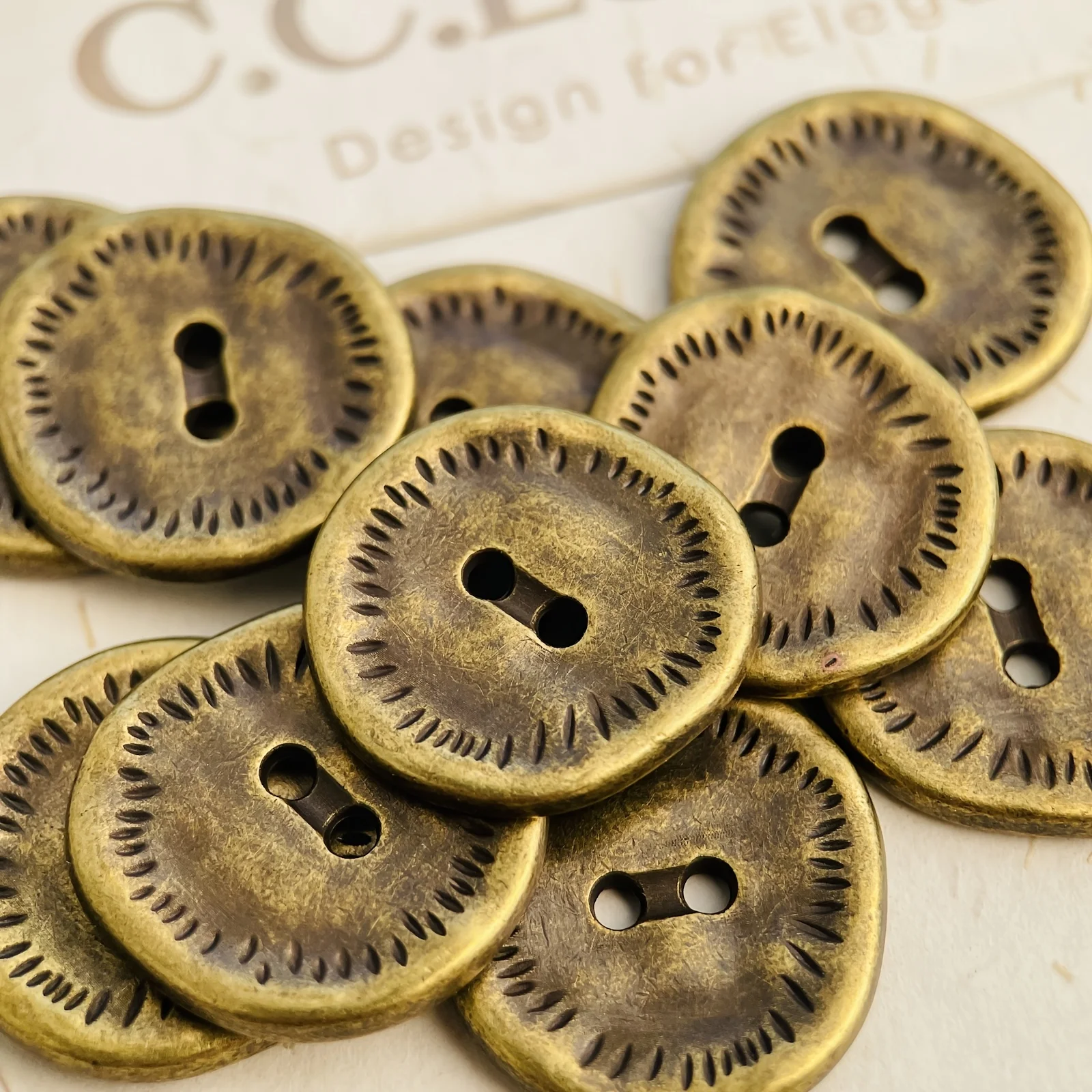 [Vintage-Nähknöpfe] 10 Stück Bronze- und silbrige Vintage-Nähknöpfe aus Metall | 18 mm handgefertigtes antikes Münzdesign für – Detail 12