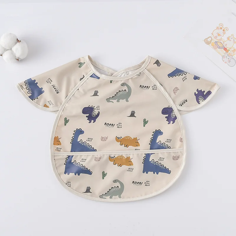 New Short Sleeve Washcloth Baby Bibs Cute Waterproof Feeding Apron Bib Soft Burp Cloth For Toddler Boy Girl Bandana Bibs 3