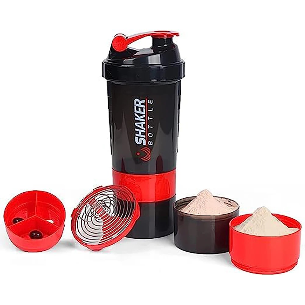 Protein Bottle Shaking Cup Protein Shaker Cup Shaker Bottle Self Stirring Shaker Cup 3 Layers Large Capacity Water Bottle Mixing Cup Body Building Exercise Mixing