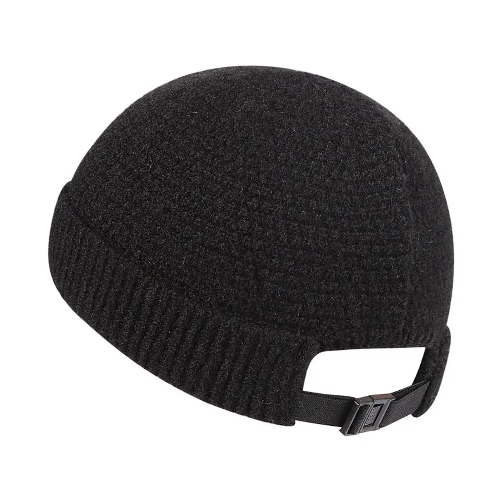 

Soft Unisex Solid Color Windproof Cotton Blends Knitted Skullcap Men Hat Beanies Brimless Hats