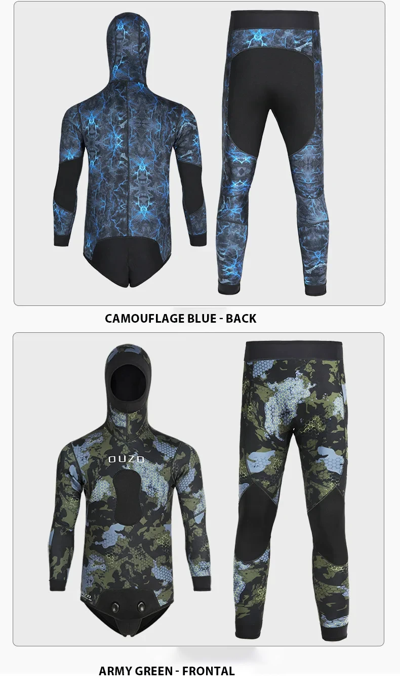 Description Picture 6 of item3mm Men Spearfishing Wetsuit Camouflage Neoprene One-piece Diving Suit For Scuba Free Diving Jumpsuit Cold Water Swimsuit