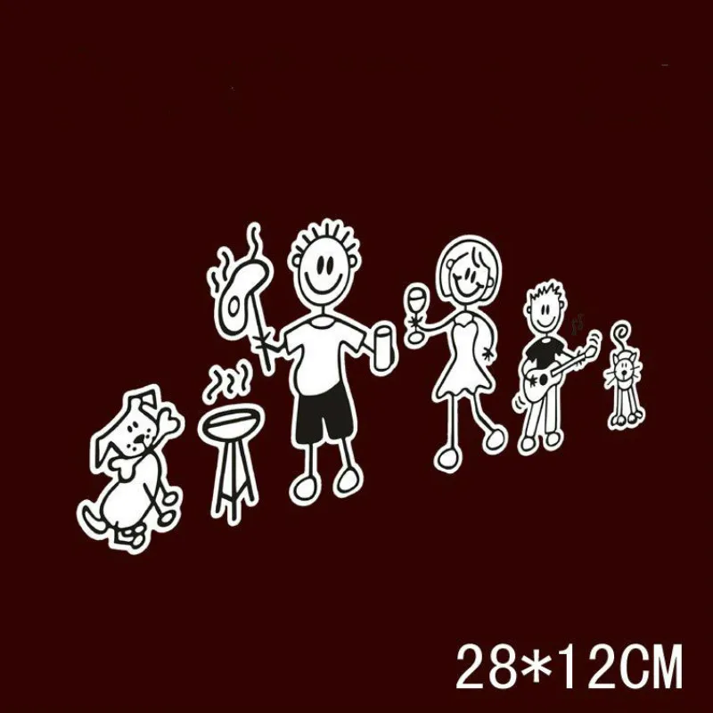 Cartoon Family Vinyl Car Window Sticker for Car Styling