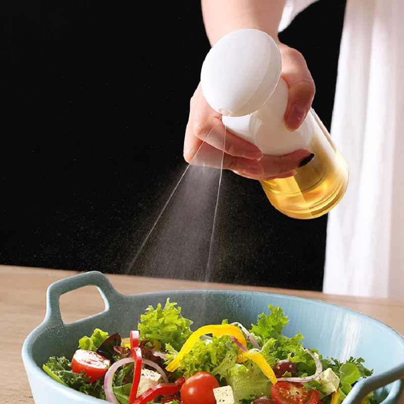 1 Pcs 200ml Empty White/Black Refillable Spray Oil Glass Bottle Sprayer for Cook in Outdoor Barbecue Spray Bottle Vinegar Sauce