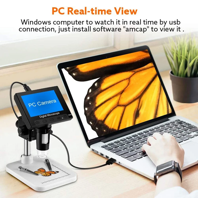 4.3 인치 LCD 디지털 USB 현미경 내시경 1000X 줌 8 LED 조명 카메라 비디오 레코더 수리 납땜