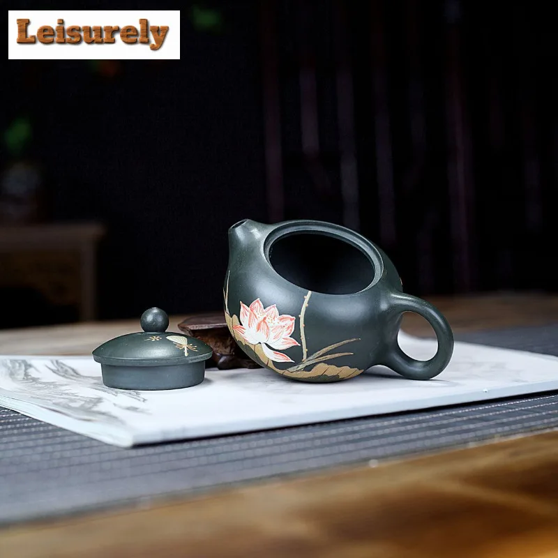 210ml Antique Yixing Purple Clay Teapots Handmade Xishi Pot Raw Ore Green Mud Tea Infuser Kettle Chinese Zisha Tea Set Drinkware