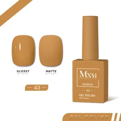 15ml Vibrant Gel Nail Polish Collection - Neon Brown, Royal Blue, Red, Green, Pastel Nude Shades with Top Coat UV Gel Finish (Mxsi 43)