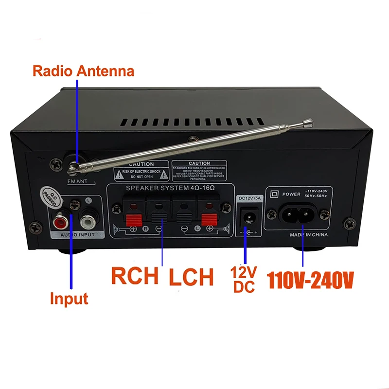 AK45 HiFi Digital Bluetooth Audio Amplifier MP3 Channel
