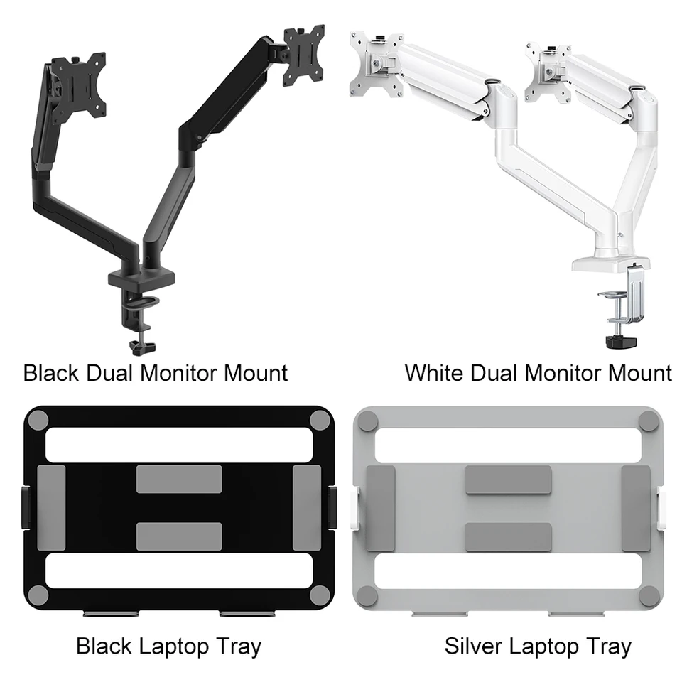 Adjustable Dual Monitor Stand Desk Mount Clamp